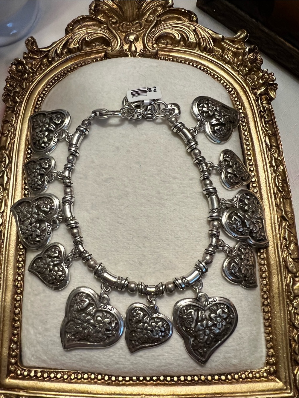 Vintage Brighton Multi-Heart Charm Bracelet
